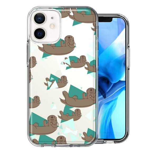 MUNDAZE For Apple iPhone 12 Mini Cute Otter Design Double Layer Phone Case Cover