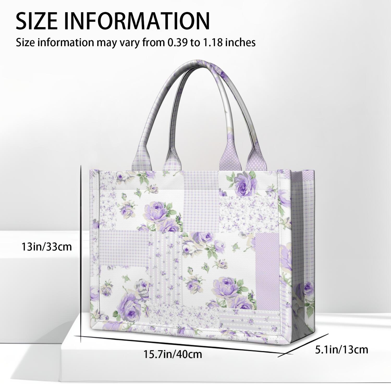 Large Capacity Tote Bag,Pioneer Flower Floral Print Pattern Handbag Fashion Luxury Tote Bag,15.7"x13"x 5.1" Inches,Laptop Compatible