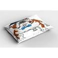thumbnail image 2 of Ambesonne English Bulldog Pillow Sham 2 Pack, Hipster Dog, 30"x20", Brown Black Blue, 2 of 3