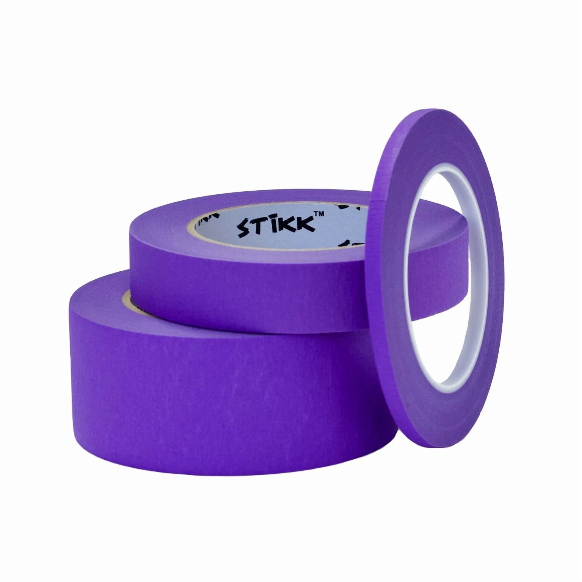 KLYNE - 3 Pack 1" Inch X 60Yd Stikk Purple Painters Tape 14 Day Easy Removal Trim Edge F