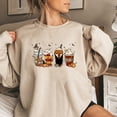 thumbnail image 2 of Sudadera con capucha de café con leche y bruja para Halloween, sudadera con capucha de otoño con calabaza y café, sudadera retro de Halloween, regalo vintage de Halloween, 2 of 4