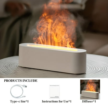 

YANGCYY Mini Flame Aromatherapy Air Humidifier with Atmosphere Light - 1pc Beech Vacation Essential Summer Essential for Classroom School Bedroom Office and Travel - 5.07oz Back To