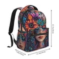 thumbnail image 2 of Disketp Bohemian Colorful Flower Woman Mochila Estampada para Hombre y Mujer – Mochila Ligera Clásica con Múltiples Bolsillos para Universidad, Trabajo y Viajes-One Size, 2 of 5