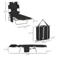 thumbnail image 6 of Outsunny Folding Beach Lounge Chair with Face Hole and Arm Slots, 5-level Adjustable Sun Lounger Tanning Chair with Pillow, Black, 6 of 8