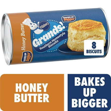 Pillsbury Grands! Southern Homestyle Biscuits, Honey Butter, 8 Count, 16.3 oz