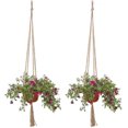 thumbnail image 3 of colgadores de plantas, soporte para flores, tejido natural, cuerda de cáñamo, red para macetas, cesta colgante, bolsa de red, 105 cm, 3 of 5