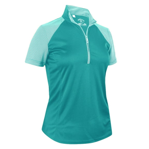 Monterey Club Women's Sun Stripe Contrast Golf Golf Polo Shirt #2354