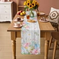 thumbnail image 2 of Easter Eggs Table Runner 72 Inches, Spring Daisy Eucalyptus Leaves Gray Wooden Bed Runner Dresser Scarves Tabletop for Indoor Outdoor Parties/Ceremony/Banquet, 16" x 72", 2 of 8