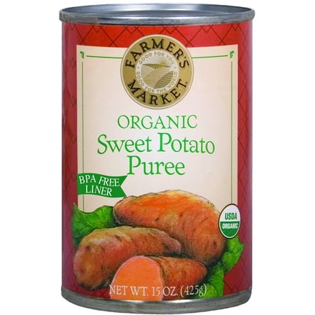 Farmer's Market Organic Canned Sweet Potato Puree, 15 Ounce (Pack of