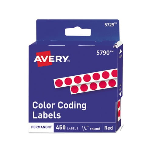 60 Red 45mm 1 3/4 Inch Colour Code Dots Round Stickers Sticky ID Labels 