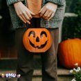 thumbnail image 5 of PMU Halloween Trick or Treat Jack-O-Lantern Carry Jack - Halloween Pumpkin Decorations - Candy Gift Basket for Kids - Pumpkin Bucket with Handles - 9 Inch w/Handle - Orange Pkg/6, 5 of 7