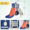 thumbnail image 6 of Suteck 7 in 1 Toddler Slide, L-Shaped Kids Slide for Toddlers Age 1+ with Basketball Hoop and Ball, Ring Toss, Storage Space, 6 of 9