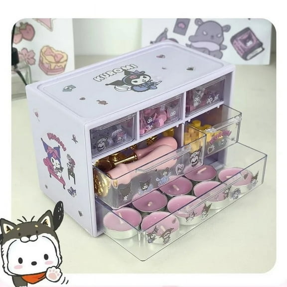 Sanrio Hello Kitty Cinnamoroll Pompompurin My Melody Kawaii Cartoon Storage Box Jewelry Jewelry Box Student Dormitory Drawer
