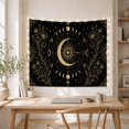 thumbnail image 5 of Celestial Crescent Moon Within Planetary Rings and Flowers, Mystical Vintage for Space Lovers, Astronomy Decor, New Home Gift, Tapestry Wall Hanging for Bedroom and Study Room, 5 of 7