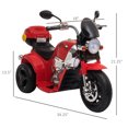 thumbnail image 2 of Aosom Kids Electric Motorcycle Ride On Toy 6V Battery Powered Electric Trike Toys for 18-36 Months with Light Music MP3 Storage Box Red, 2 of 9