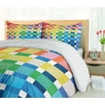 thumbnail image 5 of Ambesonne Checkered Duvet Cover Set, Rainbow Squares Art, 2-Calking, Multicolor, 5 of 7