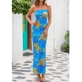 thumbnail image 3 of Vestido PRETTYGARDEN Tubo Strapless Floral Maxi Azul XXL, 3 of 8
