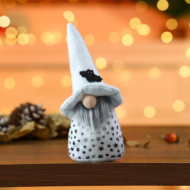 Fiudx Juguetes Decoraciones De Gnomos De Halloween Que Cambian De Color, Iluminación De Felpa, Decoración De Gnomos De Halloween Con Sombrero De Bruja, Muñeca Escandinava, Elfos, Decoración De Mesa D