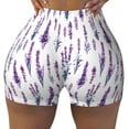 thumbnail image 2 of Honeii Lavender Flowers Print Women's Workout Shorts, Gym Shorts for Active Wear, Sports Shorts,Women's Running Shorts,Quick Dry Athletic Shorts-X-Large, 2 of 8