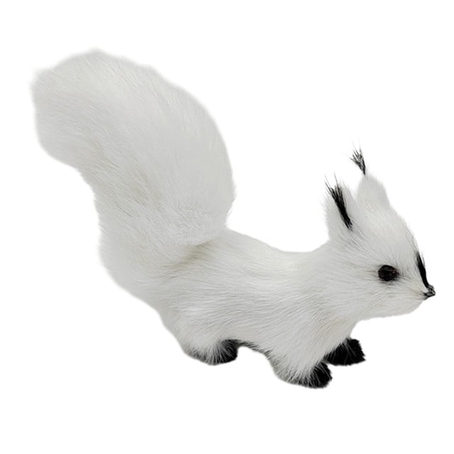 Artificial Squirrel Figurine Miniature Plush Simulation Fake Animal Table Decora