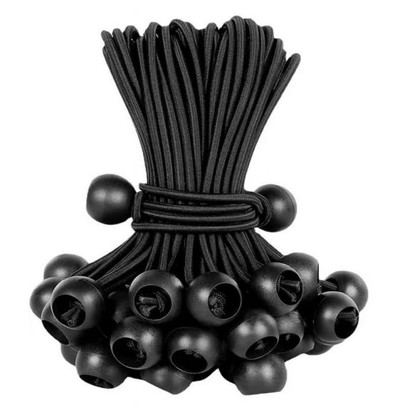 HOT! Black Ball Bungee Cord, Heavy Duty Outdoor Cord with Ball,Tarp Tied for Shelter, Camping, Cargo,60pcs