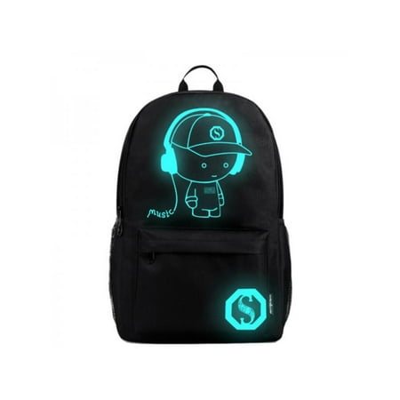 VICOODA Cool Boys School Backpack Luminous School Bag Music Boy Backpack Students Anti-theft Laptop Backpack with USB Charge
