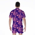 thumbnail image 2 of Purple Tropical Hawaiian Pattern Short Sleeve Men'S Rompers, Aloha Tropical Hawaiian Casual Summer Jumpsuits Outfit, 2 of 4