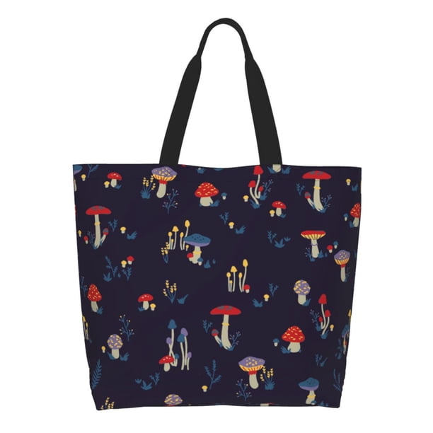 Balery Mushrooms3 Bolsa Tote Estilo Estético con Cremalleras, Bolsa de Hombro, Bolsa de Compras Grande y Plegable