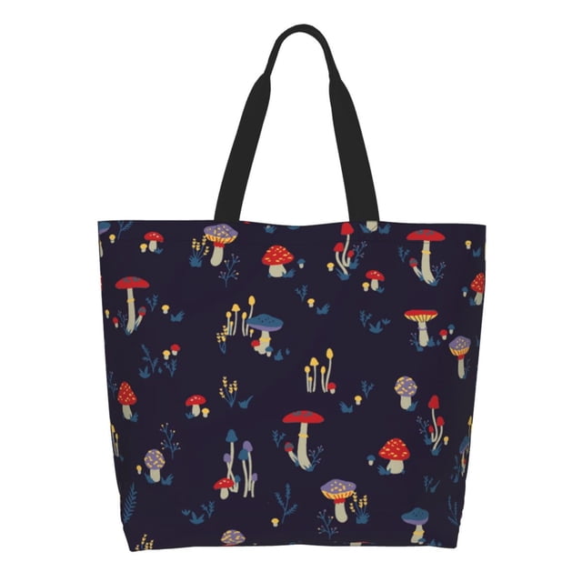 Balery Mushrooms3 Bolsa Tote Estilo Estético con Cremalleras, Bolsa de Hombro, Bolsa de Compras Grande y Plegable