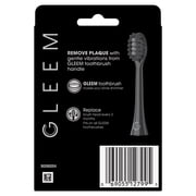 Gleem Electric Toothbrush Replacement Head, Soft, Black, 2 Count for Plaque Removal