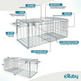 thumbnail image 5 of eXuby Large Cat Trap for Stray / Feral Cats & Other Animals - 31"x12"x13” - Catch them Live & Relocate - Extra Large 8.5" Trigger Platform - Also for; Racoon, Rabbit, Possum, Skunk, Bobcat, Squirrel, 5 of 7