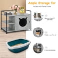 thumbnail image 2 of Demi Bonn 30" Hidden Cat Litter Box Enclosed Furniture, Indoor Wood Cat House with Iron Sturdy Structure, Gray, 2 of 8