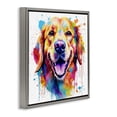 thumbnail image 2 of Stupell Industries Contemporary Happy Dog Paint Drip Gray Floating Frame Canvas Art, 18 x 18, by MB Cunningham, 2 of 7