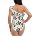 thumbnail image 6 of Yiaed Snake Print Women One Piece Swimsuits Tummy Control One Shoulder Bathing Suits Pattern Ruffle Swimwear-Medium, 6 of 8