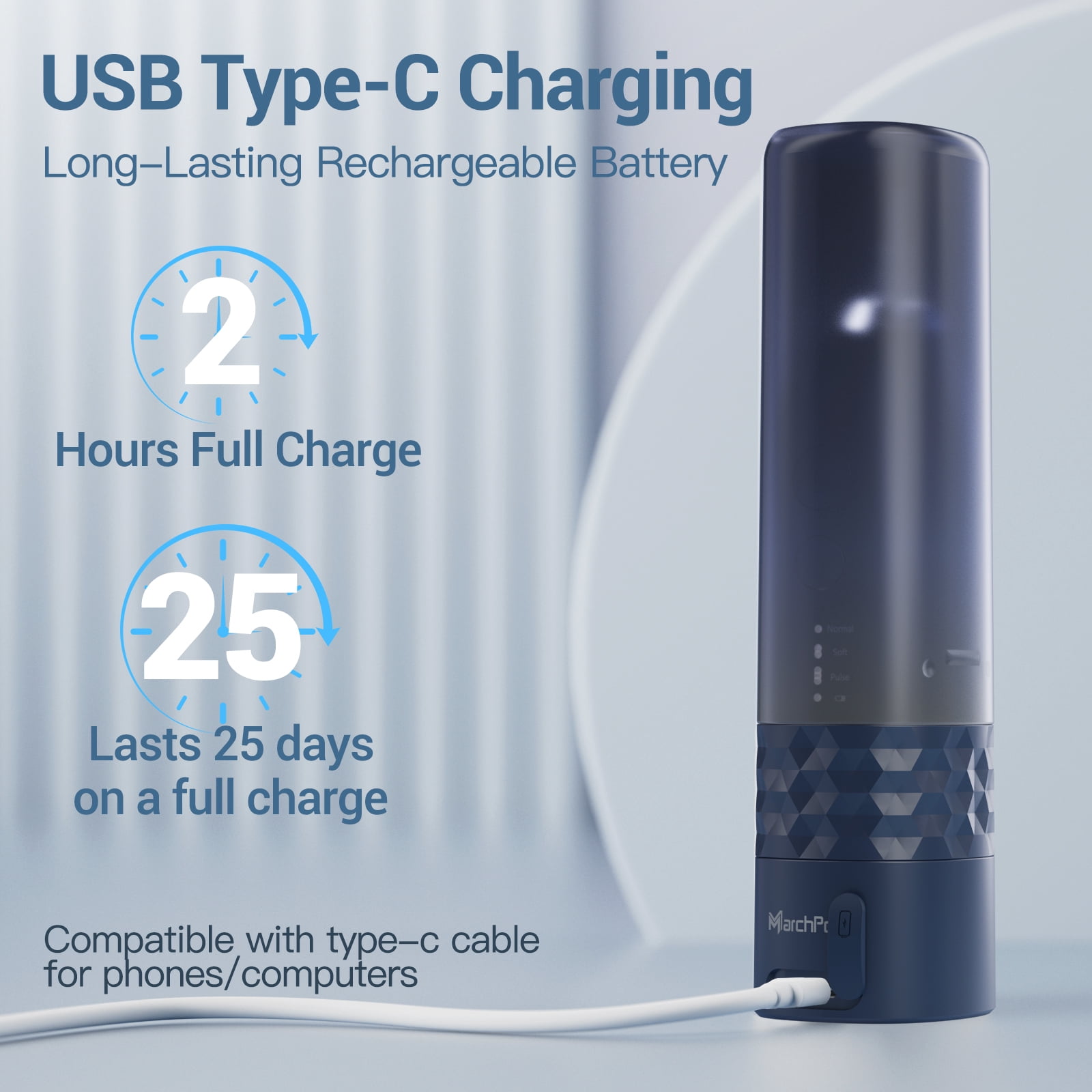 Marchpower Electric Toothbrush with Water Flosser, Upgraded 2 in 1 Cordless Toothbrush & Flosser Combo with 6 Modes & Memory Function, Portable Dental Cleaning Tool for Home & Travel