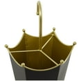 thumbnail image 5 of DecMode Black Abstract Metal Upside Down Kitschy Umbrella Stand with Gold Handle, 5 of 12