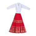 thumbnail image 1 of Camisa y falda larga a escala 1:6. Ropa realista para figuras de acción, disfraces y muñecas. Ropa en miniatura para figuras femeninas de 12 pulgadas. rojo, 1 of 8