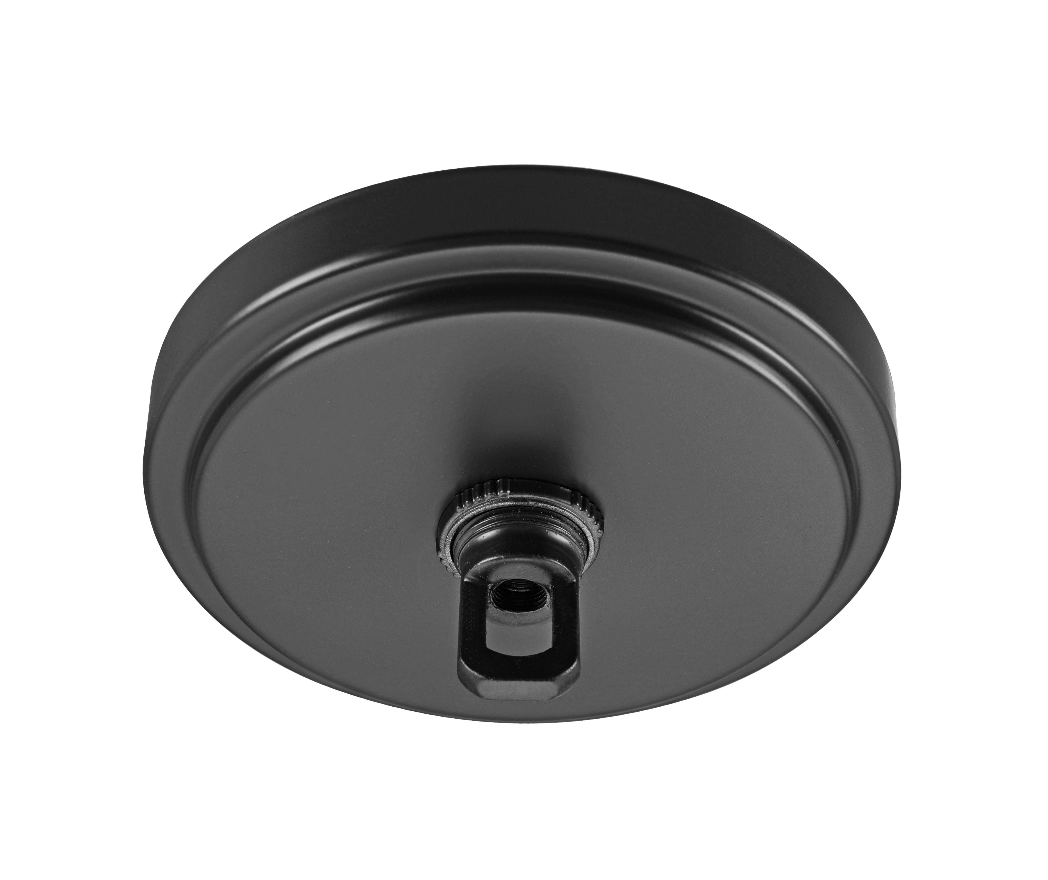 Aspen Creative 21507-51, Matte Black Transitional Chandelier Fixture Canopy Kit, 5-1/8" Diameter with Collar Loop, 1" Center Hole