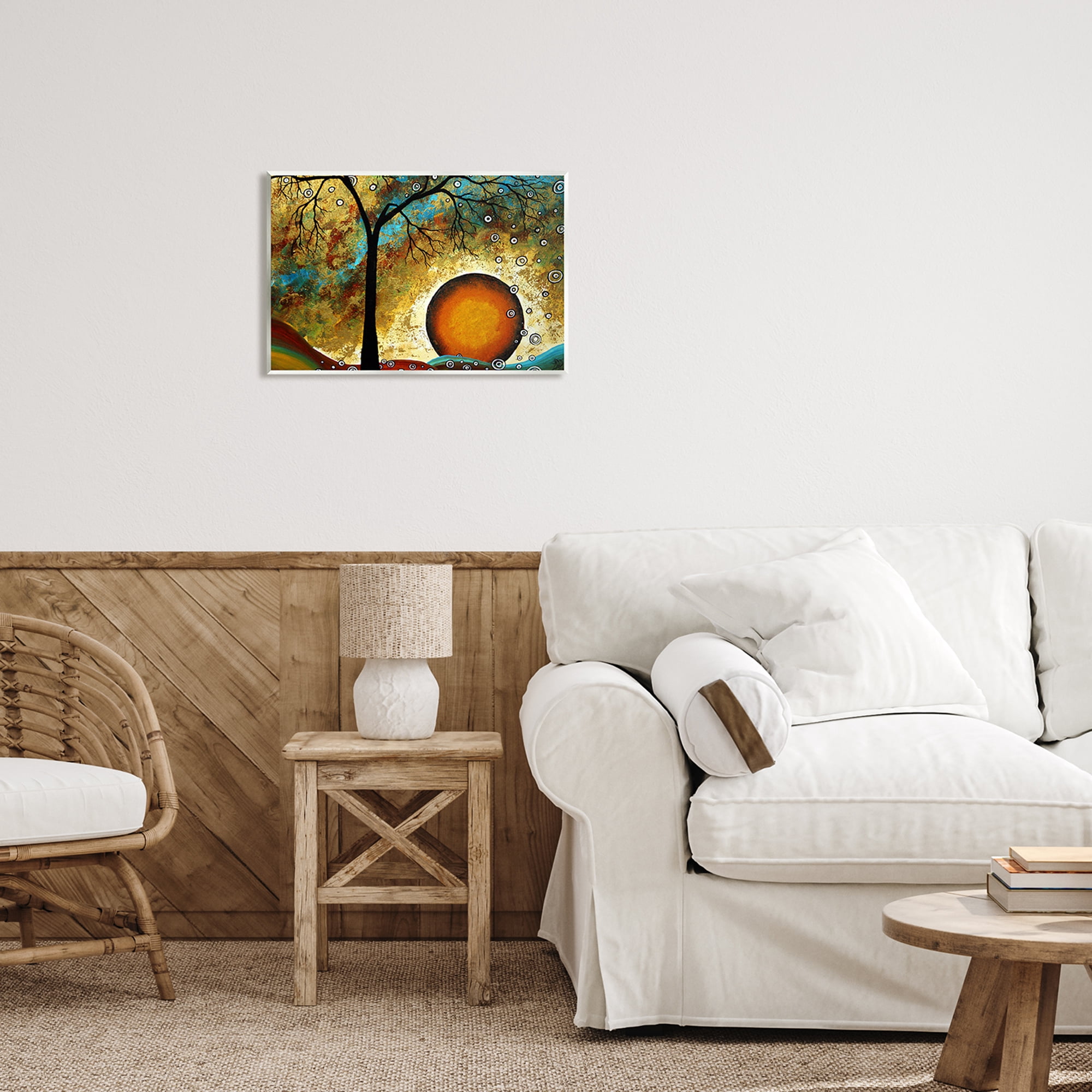 Stupell Industries Boho Tree Scenery Abstract Painting Unframed Art Print Wall Art, 19 x 13