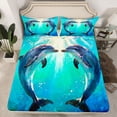 thumbnail image 2 of Feelyou Couple Dolphin Child Twin Sheet Sets, Romantic Sealife Bedding, 3 Pieces, 2 of 7