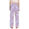thumbnail image 3 of FORMRS Women's Pajama Pants with Pockets Soft Comfy Loungewear Sleep Bottom, Sizes S-2XL, Purple Cartoon Rabbit Pattern, 3 of 8