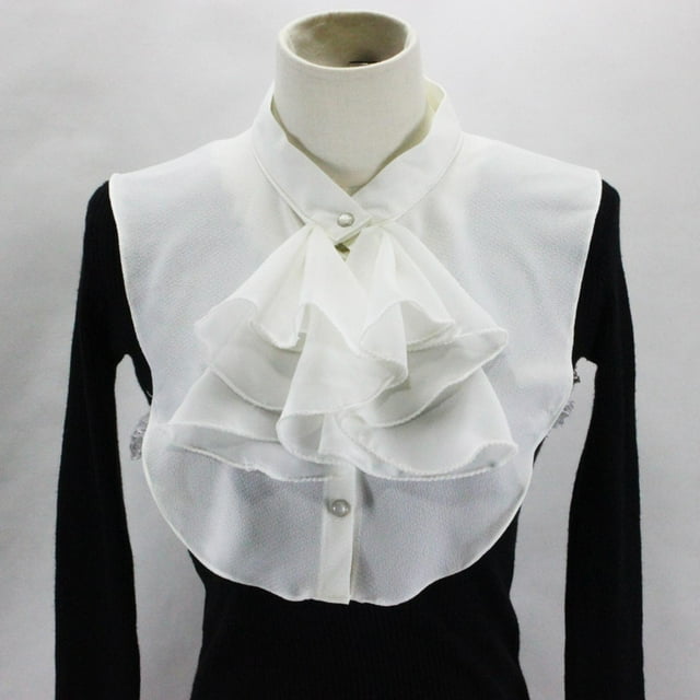 Col Demi-Chemise Style Rétro, Faux Col Exagéré, Style Détachable Professionnel pour Festival, Tenue Quotidienne, Fêtes à Thème Cosplay,