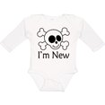thumbnail image 3 of Inktastic I'm New Cute Skull Baby Boys or Girls Long Sleeve Baby Bodysuit, 3 of 5