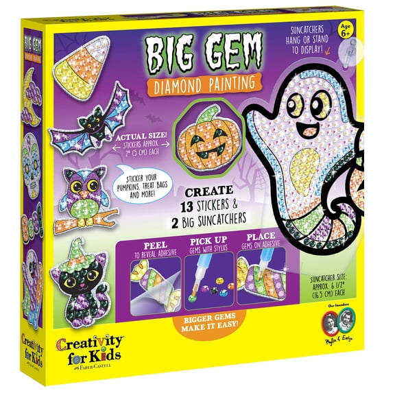 Creativity for Kids Halloween Big Gem Diamond Painting- Spooky, Child Craft Kit for Boys and Girls