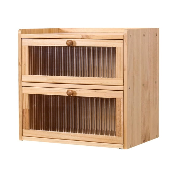 CoudarTitie Bread Box for Kitchen Countertop Bread Holder with Acrylic Flip Lid Double Layer