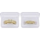 thumbnail image 5 of Parrillas de diamante para sus dientes para hombres y mujeres, chapadas en oro, con macro pavé de circonita cúbica, parrilla bucal con barras de moldeo adicionales incluidas, 5 of 5