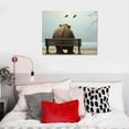 thumbnail image 4 of Nawypu Elephant Wall Art Framed Funny Animal Pictures Canvas Wall Art Decor Wall Art Canvas Paintings Bedroom Living Room Black Framed Prints Modern Artwork for Kitchen Office Bathroom, 4 of 4