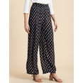 thumbnail image 2 of Moomaya Wide Leg Printed Palazzo Pants For Womens, Elastic Waist Bottoms, 2 of 8