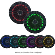 EnrockMarine EMRGB265B-V2 6.5 Black 2-Way 180W Marine-Grade Speakers Featuring Multi Color Illumination Options and Remote Control (Set of 2)