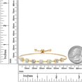 thumbnail image 3 of Gem Stone King 18K Yellow Gold Plated Silver White Simulated Opal Lab Grown Diamond Tennis Bracelet for Women Set with Moissanite (2.51 Cttw, Fully Adjustable up to 9 inch), 3 of 3